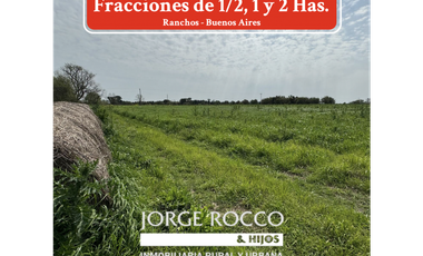 Fracciones de campo en venta de 1/2, 1 y 2 Has. en Ranchos