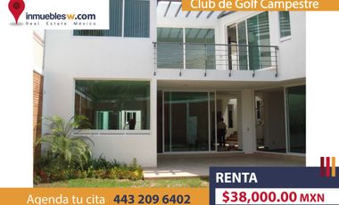 CASA EN RENTA EN CLUB DE GOLF CAMPESTRE, MORELIA