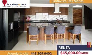 CASA AMUEBLADA EN RENTA EN LINDAVISTA TRES MARIAS, MORELIA