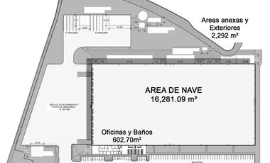 Nave en renta en parque de 19,176 m2 con oficinas  en Guadalupe Nuevo Leon