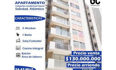 se vende o se arrienda apartamento Conjunto residencial house-soledad