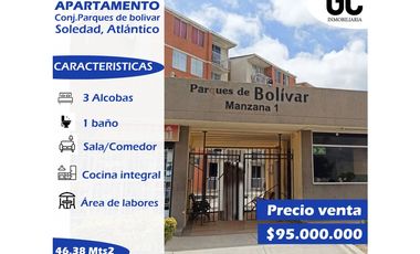 se vende apartamento conjunto parques de bolivar manzana 1