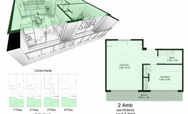Departamentos dos ambientes a la venta