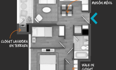 Departamento en Venta en Metro Ñuble / Guillermo Mann