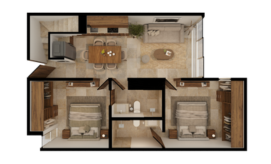 Departamento(2R+R) en Venta en Pionera Apartments, Conkal