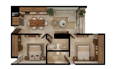 Departamento(2R) en Venta en Pionera Apartments, Conkal