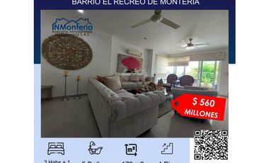 SE VENDE APARTAMENTO EN BARRIO EL RECREO DE MONTERIA