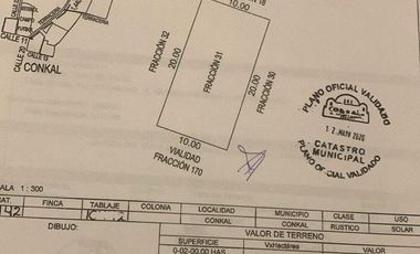 Terreno en venta en Paraíso Conkal