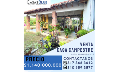 SE VENDE CASA CAMPESTRE BUGALAGRANDE VALLE.
