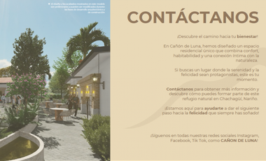PARCELA EN VENTA EN CONDOMINIO CANOÑ DE LUNA, CHACHAGÜ, NARIÑO