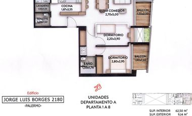 DEPARTAMENTO A ESTRENAR EN VENTA DE 2 AMBIENTES EN SUITE Y TOILETTE EN PALERMO SOHO CON AMENITIES