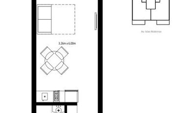Departamento pozo 2 ambientes ideal inversión renta temprana