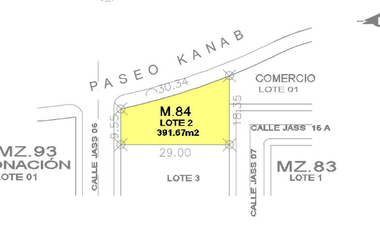 Terreno Comercial en esquina y sobre avenida disponible para Renta