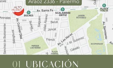 Departamento en  venta 2 ambientes Palermo