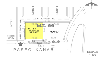 Terreno Comercial en avenida y esquina en Cancun