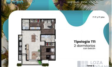 Departamento 2 dormitorios y cochera en venta