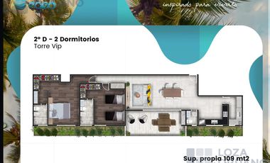 Departamento 2 dormitorios y cochera en venta