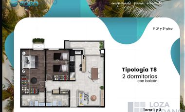 Departamento 2 dormitorios y cochera en venta
