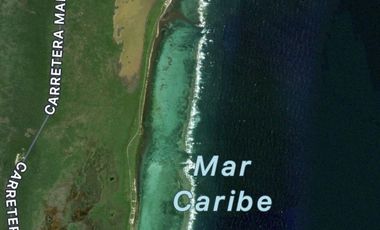 SE VENDE TERRENO ENTRE MAHAHUAL - XCALAK, FRENTE A LA PLAYA
