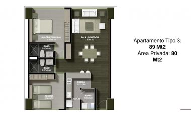 Apartamento en Venta en el Edificio Mocawa, Armenia, Quindío