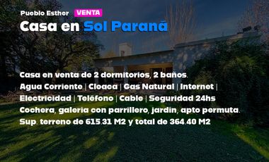 Casa de dos dormitorios en venta en  Sol Del Parana