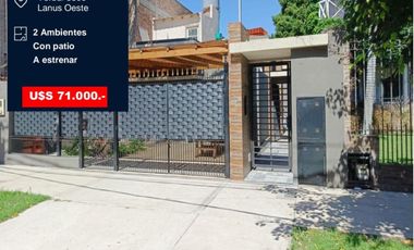 VENTA DEPARTAMENTO TIPO CASA  2 AMBIENTES PATIO SIN EXPENSAS APTOCREDITO, A ESTRENAR