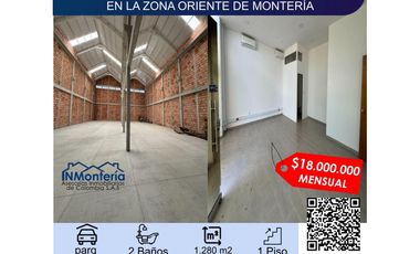 ARRIENDO DE BODEGA  EN LA ZONA ORIENTE DE MONTERIA