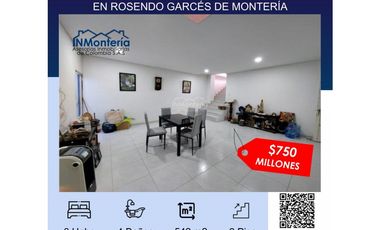 VENTA DE CASA DE DOS PISOS EN ZONA ORIENTE DE MONTERIA