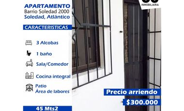 Se arrienda apartamento piso 2  soledad 2000 (Soledad, Atlantico)