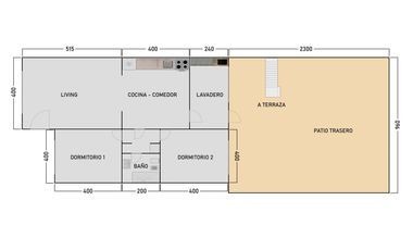 Casa en venta 3 ambientes - terraza - sobre lote propio 10x40