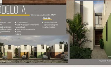 En Venta, Casa en Chicxulub Puerto / 3 rec. 3.5 baños alberca Cuarto de serv