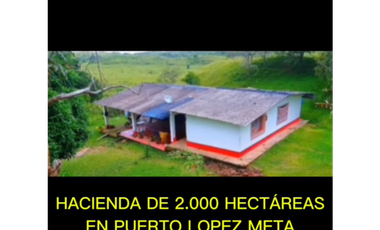 HACIENDA DE 2.000 HECTAREAS EN VENTA, PUERTO LOPEZ META