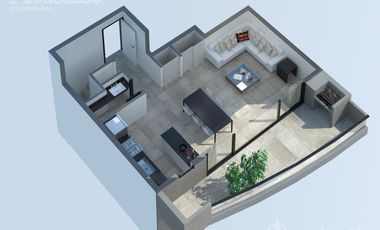 Departamento de 3 Ambientes con Balcón Aterrazado