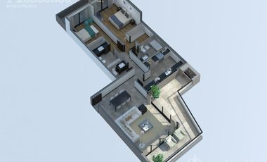 Departamento de 3 Ambientes con Balcón Aterrazado