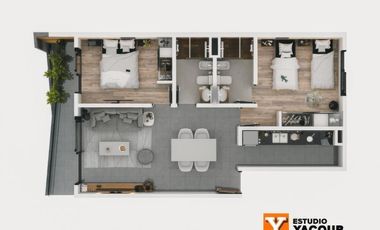 Departamento venta -2 dormitorios 2 baños  - 71 mts 2 totales - La Plata-pozo-emprendimiento.