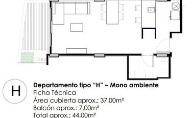 Departamento monoambiente a la venta en Avellaneda