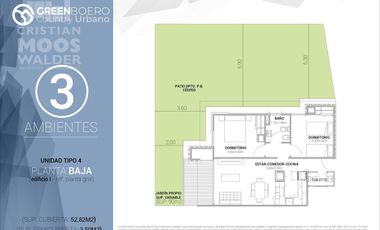 Departamento 3 ambientes en venta Escobar