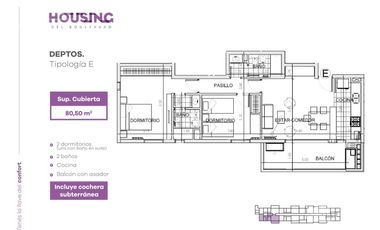 Venta - Departamento 2 dormitorios, dos baños y cochera - Housing del Boulevard - Docta
