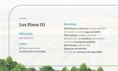Terrenos a la venta Barrio abierto Los Pinos III, Piñeiro