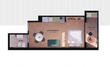 Venta Departamento 2 Ambientes con Balcón en Santa Rita