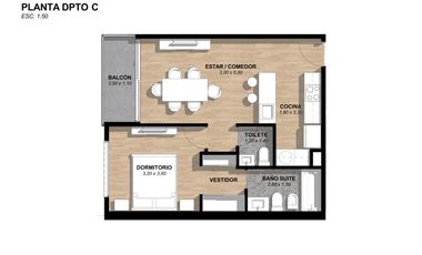 Venta departamento 2 ambientes en Vicente López
