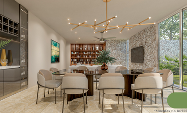 Casa con cuatro recámaras, una en planta baja y alberca