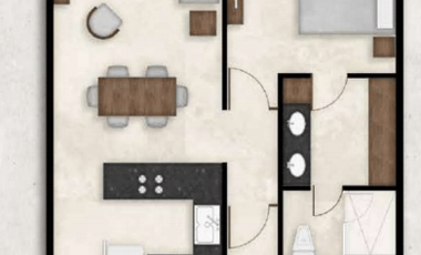 Departamento de dos recámaras al norte de mérida