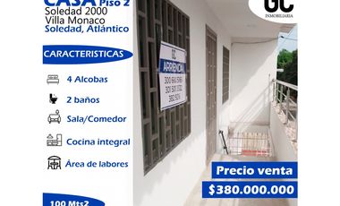 Se vende casa con locales comerciales -  Soledad 2000/ Villa monaco