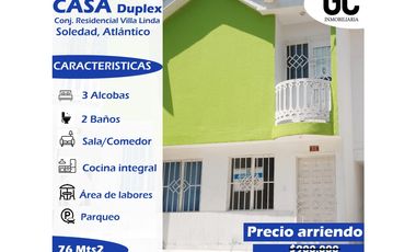 Se arrienda Casa dúplex - Conjunto Residencial Villa Linda