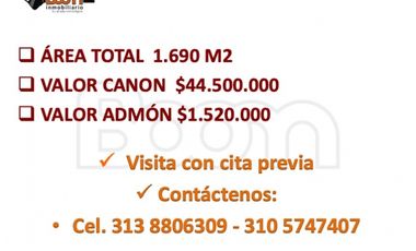 BODEGA EN ARRIENDO 1.690 M2 DENTRO DE PARQUE IND. MONTEVIDEO