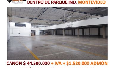 BODEGA EN ARRIENDO 1.690 M2 DENTRO DE PARQUE IND. MONTEVIDEO