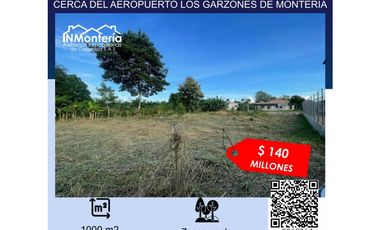 VENTA DE LOTE CERCA DEL AEROPUERTO LOS GARZONES DE MONTERIA