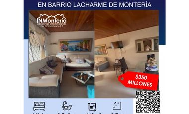 VENTA DE CASA MAS LOTE EN EL B/ LACHARME DE MONTERIA