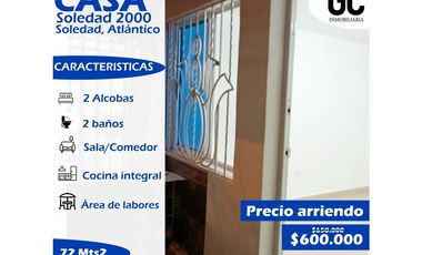 se arrienda casa soledad 2000 - Soledad